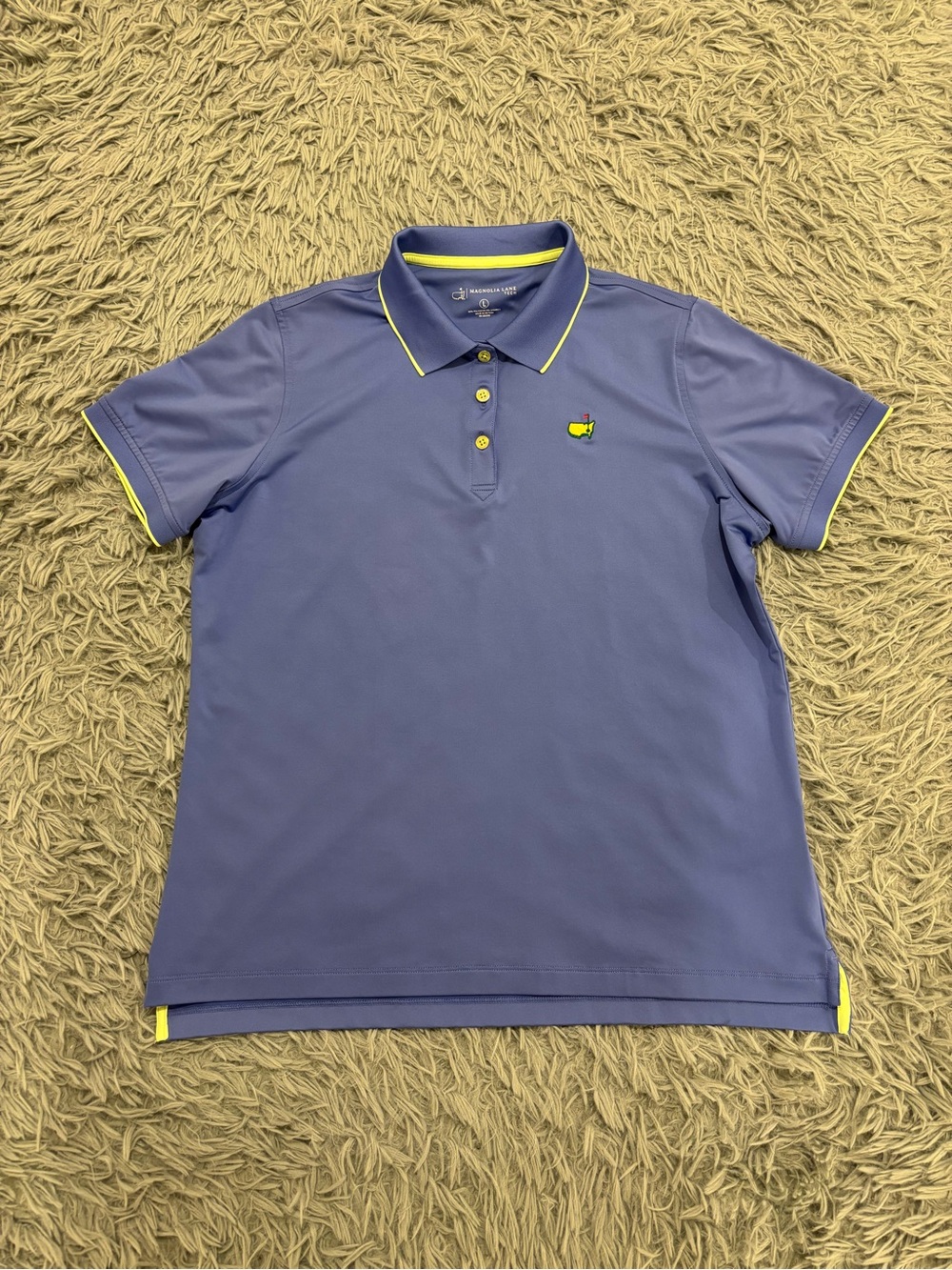 Masters Magnolia Lane Tech Women Purple Large Polo Shirt Golf Preppy Performance